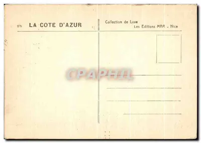 Stara pocztówka Cannes Echappee Sur La Ville — Rewers