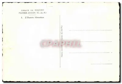 Abadia de Boquen — O Oratório Monástico — Henry Joubert, Plenée-Jugon (C.-du-N.) — Verso