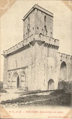Esnandes — Igreja fortificada (século XI) — IMP. WETTERWALD FRÈRES, BORDEAUX