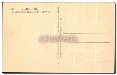 Vierzon (Cher) — A Igreja de Nossa Senhora (séculos XII e XV) — Les Éditions d'Art Vierzon — Verso