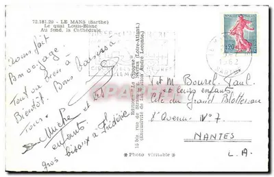 Le Mans — La Cattedrale in fondo — Edizioni 'La Cigogne' — Verso