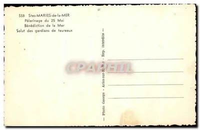 Stes-Maries-de-la-Mer — Pielgrzymka 25 maja — Salut strażników bydła — Photo George — Arles-sur-Rhône — Rewers