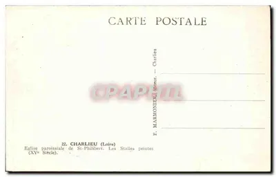 Chiesa parrocchiale di San Filiberto — Le sedie decorate — F. Marmonier, editore — Verso