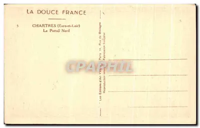 Chartres (Eure-et-Loir) — Portaal Północne — Les Éditions d'Art VVC, Paryż — Rewers