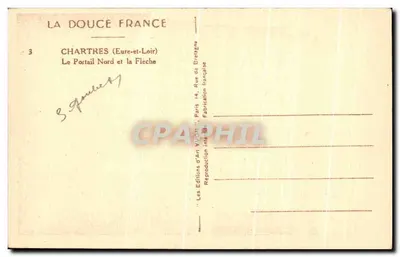 Chartres (Eure-et-Loir) — Portaal Północne i Strzałka — Wydawnictwo Sztuki Yvon — Rewers