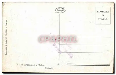 Os Três Arcanjos e Tobie — E. Sborgi, n° 371 — Verso