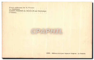 Zamek La Guittière — Saint-Pierre-de-Maillé nad Gartempe — Wydawnictwo Artystyczne Raymond Bergevin — Rewers