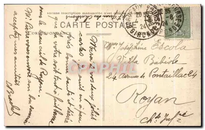Bordeaux — O Cours de l'Intendance — Edição Aux Dames de France — Verso