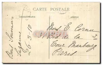 Biarritz Pittoresque — O Naufrágio da "Surprise" no Rocher de la Vierge N° 132 — Editor P. Allion A. Slimons — Verso