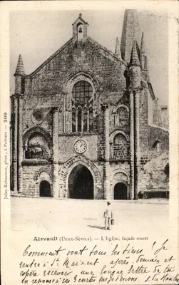 Airvault (Deux-Sèvres) — A Igreja, fachada oeste — Jules Robuchon, fot. em Poitiers, n°209