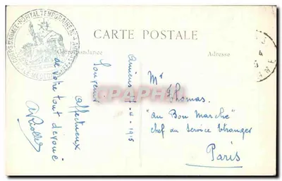 Amiens — Katedra z Kolumną — L. Carou, fotograf i wydawca, Amiens, nr 355 — Rewers