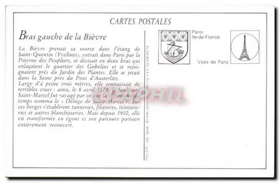 Left Branch of the Bièvre at Île des Singes — Gobelins District — Publisher Vieux Paris Artistique et Pittoresque, No. 203 — Back