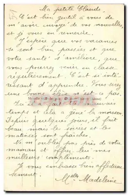 Bilhete postal antigo Sezanne — Verso