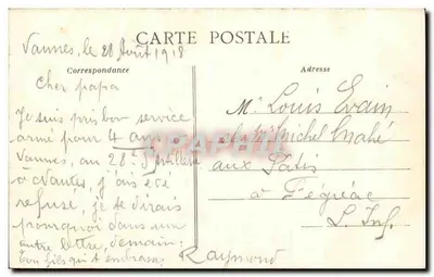 Arredores de VANNES - LOCMARIAQUER - Le Men-er-Hroeech (a pedra da Fada), menhir gigantesco quebrado em 4 pedaços — Verso