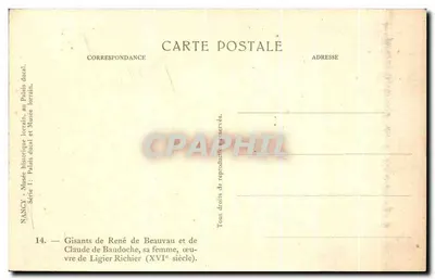 Gisants René de Beauvau i Claude de Baudoche — dzieło Ligiera Richiera — Muzeum historyczne lotaryjskie, Pałac Książąt, Nancy — Rewers
