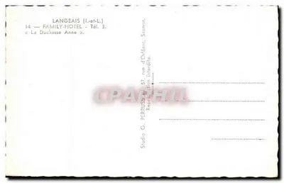 Langeais (Loir-et-Cher) — Family-Hotel « La Duchesse Anne » — Studio G. Perrusson, Saumur — Rewers