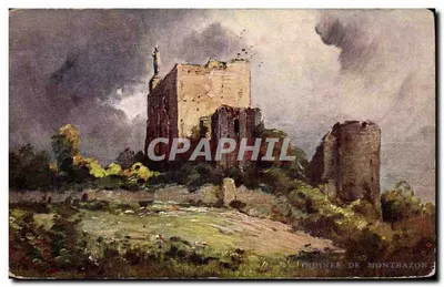 Bilhete postal antigo Ruínas de Montbazon