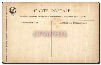 Bilhete postal antigo Ruínas de Montbazon — Verso