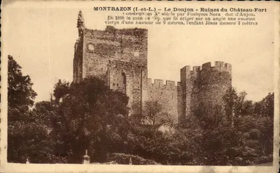 Montbazon (Indre-et-Loire) — O Donjon — Ruínas do Castelo-Forte — editor V. Rouget