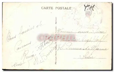 Cartolina d'epoca Carcans Piazza del Monumento e della Posta — Verso