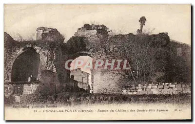 Ruínas do Castelo dos Quatro-Filhos Aymon — Curzal-les-Ponts (Gironde) — Marcel Dalloy, fototipia, Bordeaux, n°13