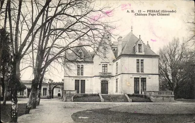 Bilhete postal antigo Castelo de Pape Clement, Pessac