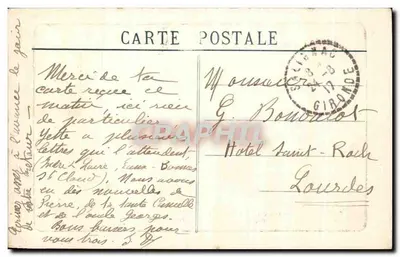 St-Émilion — Starszy dom Roquefort, blisko klasztornej świątyni, przylegający do murów — Wydawnictwo artystyczne Louis Garde, Libourne — Rewers