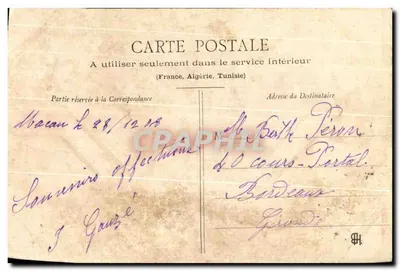 Stara pocztówka Ludon Medoc Zamek D'Agassac — Rewers
