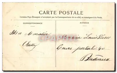Zamek Sallies — Façada południowa — N.A. Pap. J. Prévost, wyd. 1906 — Rewers