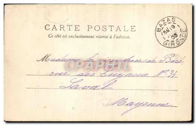 Bazas — Wielka Brama Gisquet (Dawne murawice miasta) — Henry Guillier, 31, 42 bis i 44, ulica Fournova, Libourne — Rewers