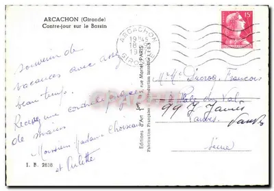 Arcachon — Widok z przodu na basen — Wydawnictwo & Sztuka Francuska — Rewers