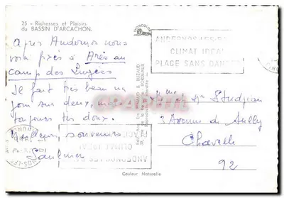 Basen Arcachon — Ilustrowana kartka pocztowa — Dany & C. Dubo — Rewers