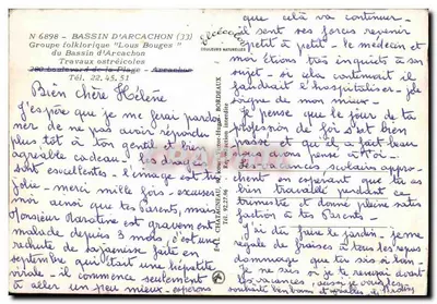 Nowoczesna pocztówka Basen Arcachon Grupa Folklorystyczna Lous Bouges Du Basen d'Arcachon — Rewers