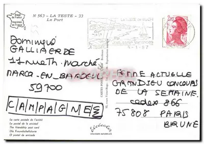 Porto de La Teste-de-Buch — vista do cais e barcos — Editor Elcé, n° 563 — Verso