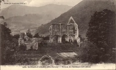 Ruínas da Abadia — St-Jean-d'Aulph (Haute-Savoie) — século XIX — L. Fauras édit. Annemasse