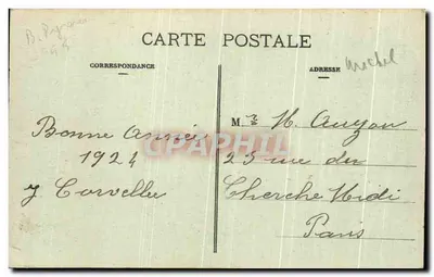 Stara pocztówka Tancerki z kraju Labourd — Typy Baszków — Fototypia Marcel Dalbey, Bordeaux — Rewers