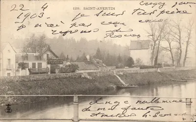 Saint-Avertin — vista do ponte e do canal — editor Fouqueux, n° 129