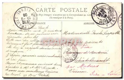 Pocé (I.-et-L.) — Il Castello (XVe secolo) — Foto. Signora Marchais, Amboise — Verso