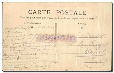 Hommes (I.-et-L.) — Entrada principal do Velho Castelo — A. Gadín, editor em Savigne-sur-Lathan (I.-et-L.) — Verso