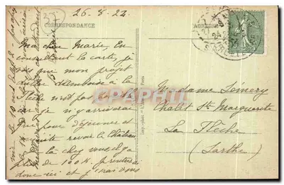 लेस मेरीस, माजियेर्स द्वारा (इंड्र-एत-लूअर) — घेरे हुए हरित चौकीदार — प्रकाशक पेरिस — पीछे