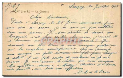 Larçay (Ille-et-Vilaine) — Zamek — Cim — Rewers