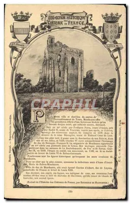 Bilhete postal antigo Castelo de Montbazon
