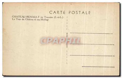 Castillo-Renaudt en Touraine — La Torre del Castillo y su Reloj — Combies, n° 144 — Reverso