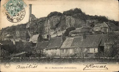 Bilhete postal antigo Rochecorbon