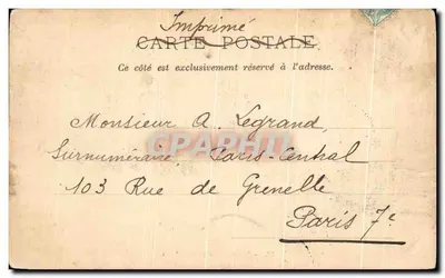 Bilhete postal antigo Rochecorbon — Verso