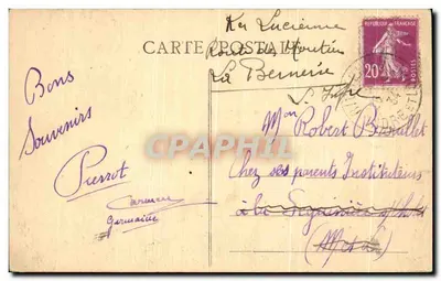Ogólny widok perspektywiczny zamek Bassocourt, Anticours, ogrody Richelieu — rzeźba Lerdic — wydane w Paryżu — Rewers