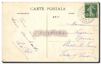 Bilhete postal antigo Villeseptier Pres Rochecorbon — Verso