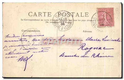 Cartolina d'epoca Castello di Ballan — Verso