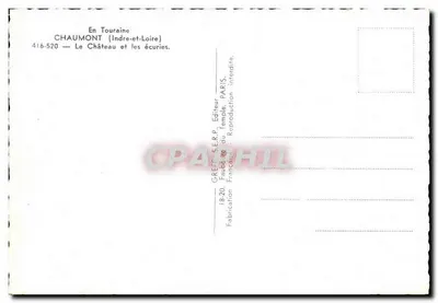 Castello di Chaumont — Vista del castello e delle stalle — Editore Greff, Parigi — Verso