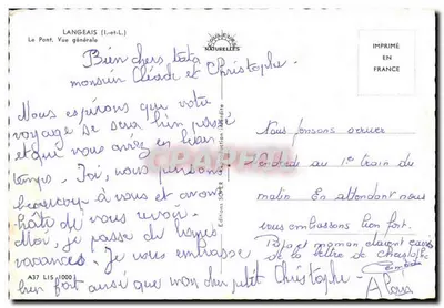 Langeais (Loir-et-Cher) — Vista generale del ponte — Éditions Souleure Naturelles, n° A37 L15 1000 — Verso